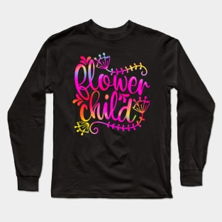 Boho Hippie Flower Child: Hot Pink Holographic Rainbow Quote Long Sleeve T-Shirt